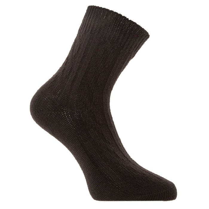 Носки женские шерстяные 14С1400 "Ручная вязка" цвет чёрный, р-р 25