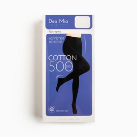 Колготки женские DEA MIA COTTON 500 ден, цвет чёрный, размер 5