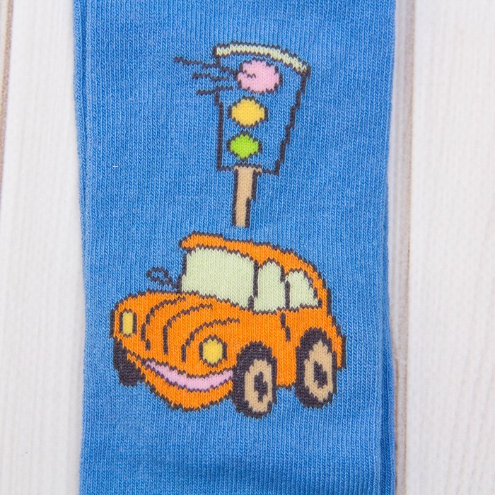 Колготки детские 3280 451 BABY машинки, р. 74-80, 48-52,11-12, ГОЛУБОЙ