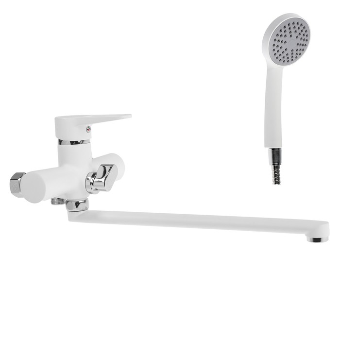 Смеситель для ванны RMS SL77W-006E, однорычажный, душевая лейка и шланг, белый