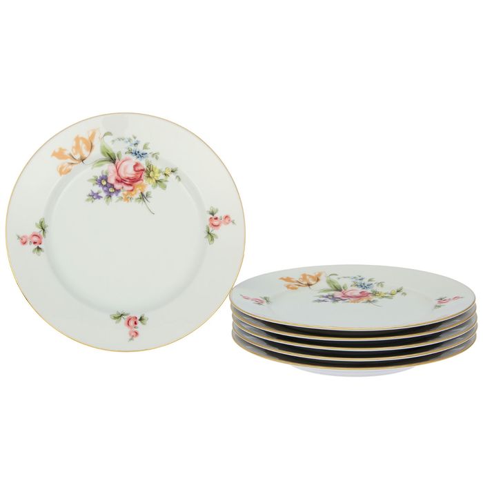 Набор тарелок десертных d=19 см "Мейсенский букет", 6 шт