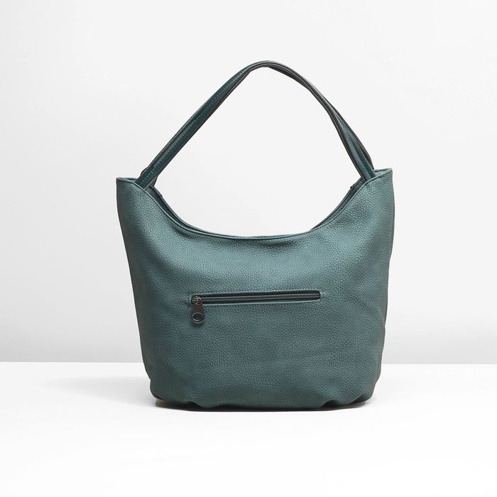 Сумка женская на молнии, 1 отдел с перегородкой, наружный карман, цвет зелёный