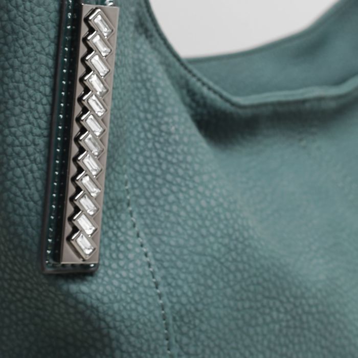 Сумка женская на молнии, 1 отдел с перегородкой, наружный карман, цвет зелёный