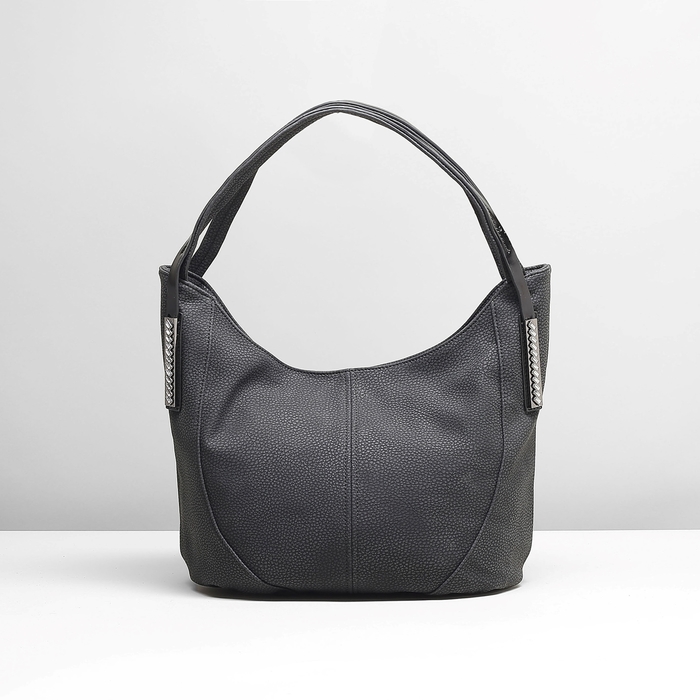 Сумка женская на молнии, 1 отдел с перегородкой, наружный карман, цвет чёрный