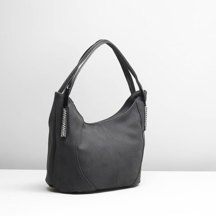 Сумка женская на молнии, 1 отдел с перегородкой, наружный карман, цвет чёрный