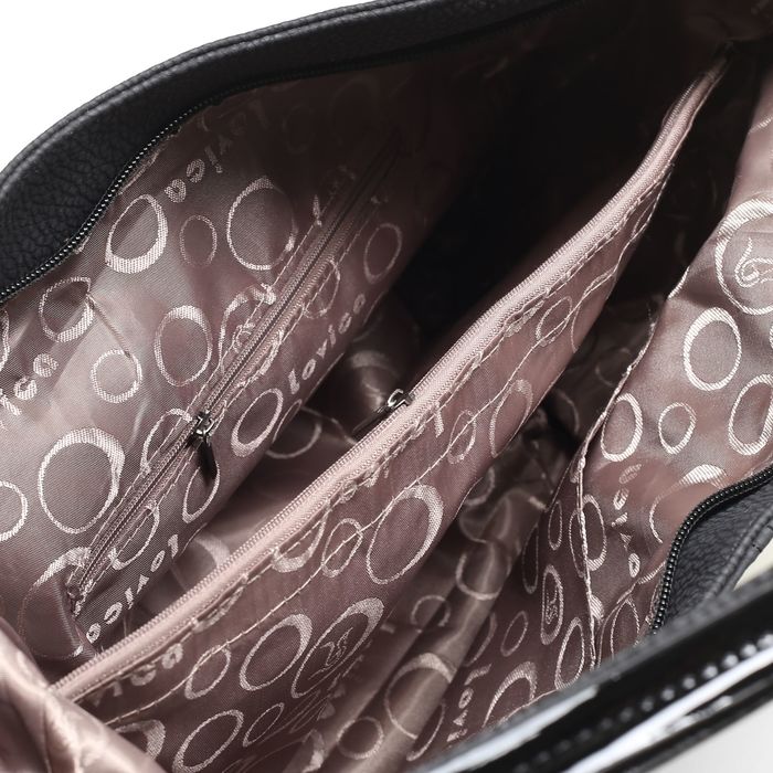 Сумка женская на молнии, 1 отдел с перегородкой, наружный карман, цвет чёрный