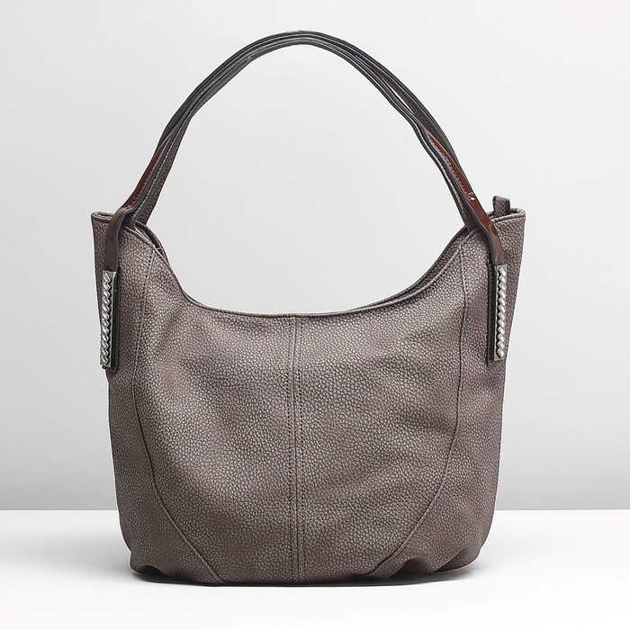 Сумка женская на молнии, 1 отдел с перегородкой, наружный карман, цвет коричневый