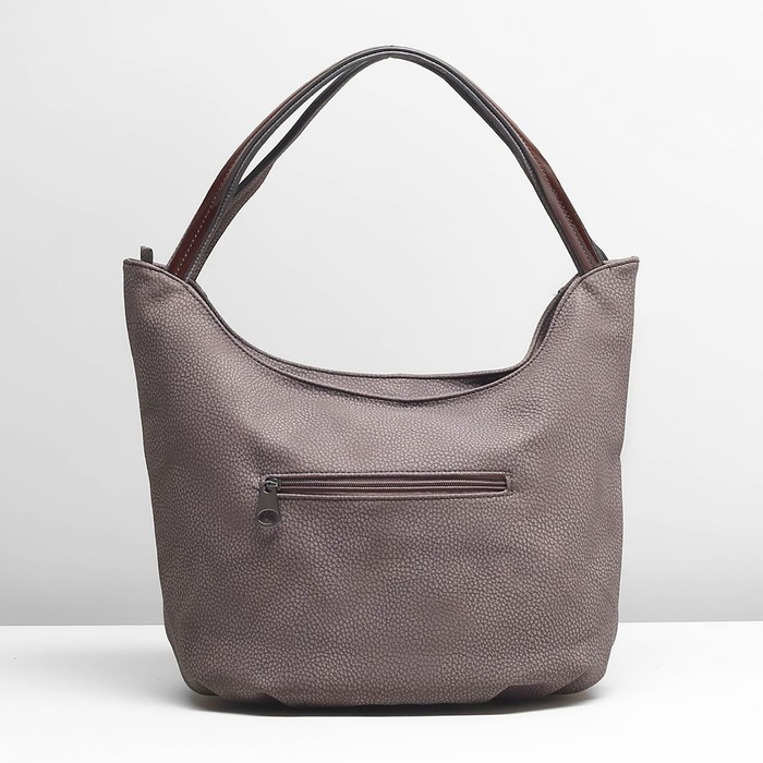 Сумка женская на молнии, 1 отдел с перегородкой, наружный карман, цвет коричневый