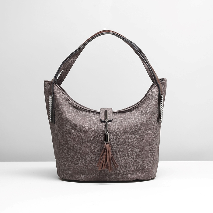 Сумка женская на молнии, 1 отдел с перегородкой, наружный карман, цвет коричневый