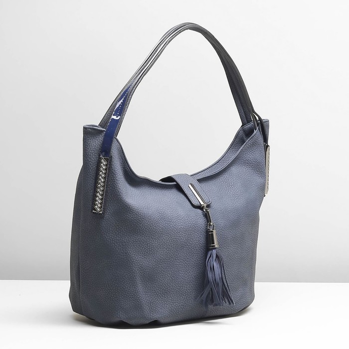 Сумка женская на молнии, 1 отдел с перегородкой, наружный карман, цвет синий