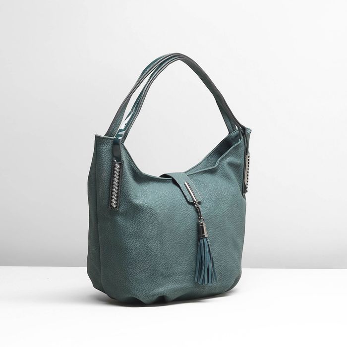 Сумка женская на молнии, 1 отдел с перегородкой, наружный карман, цвет зелёный