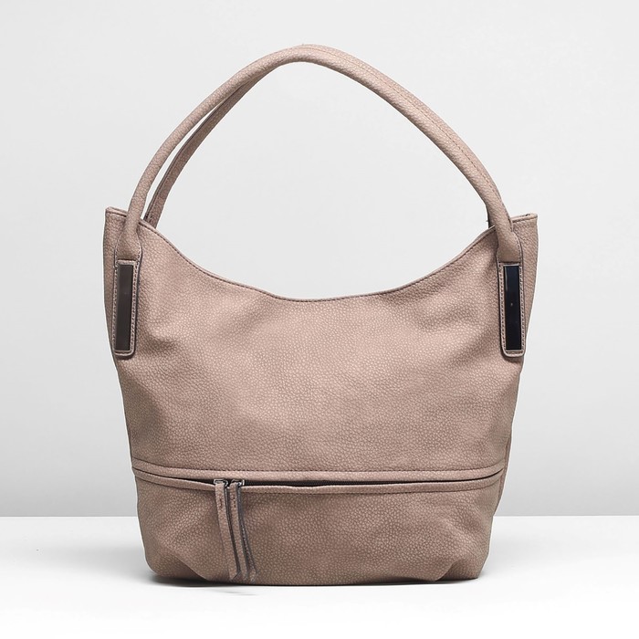 Сумка женская на молнии, 1 отдел с перегородкой, наружный карман, цвет кофе с молоком