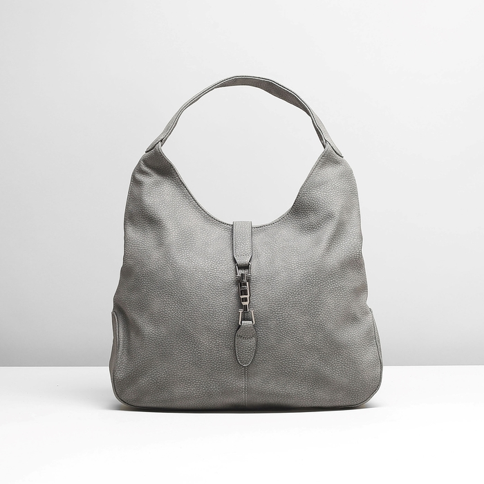 Сумка женская на молнии, 1 отдел с перегородкой, наружный карман, цвет серый