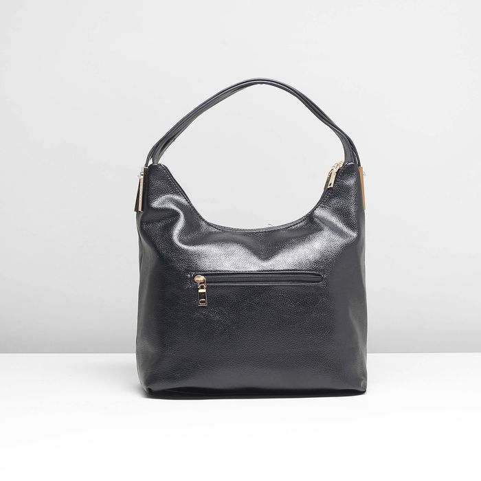 Сумка женская на молнии, 2 отдела, 2 наружных кармана, цвет чёрный