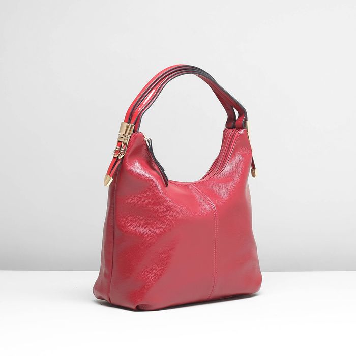 Сумка женская на молнии, 2 отдела, цвет бордовый