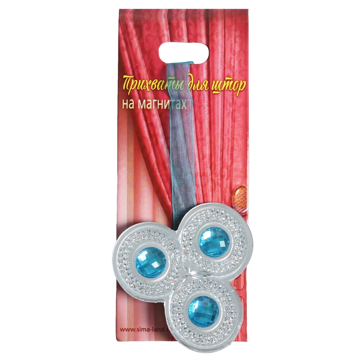 Подхват для штор на ленте "Трио", цвет голубой