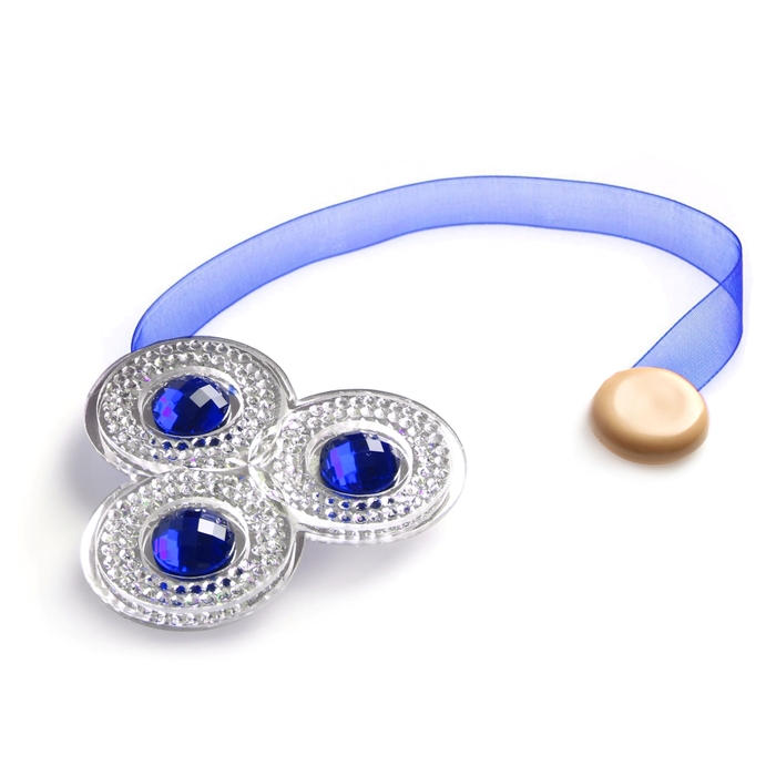 Подхват для штор на ленте "Трио", цвет синий