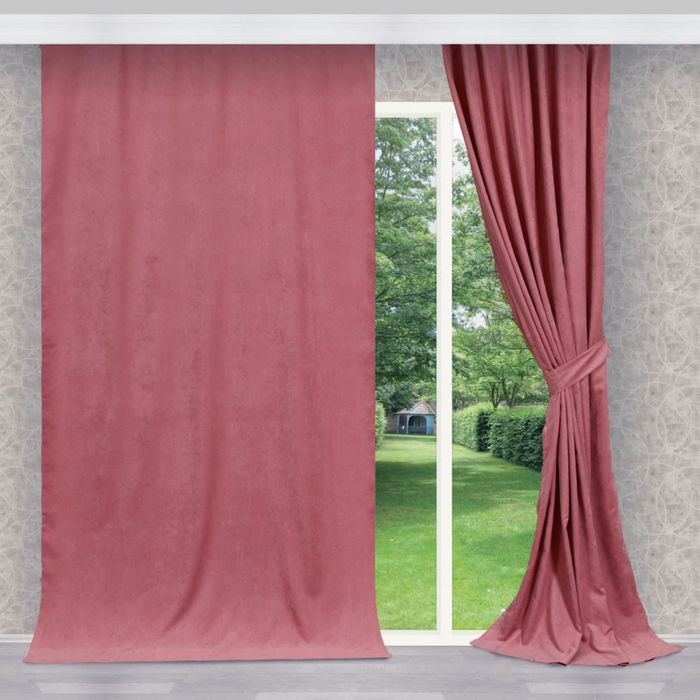 Однотонная штора "Спелая вишня", размер 140х270 см, цвет бордовый