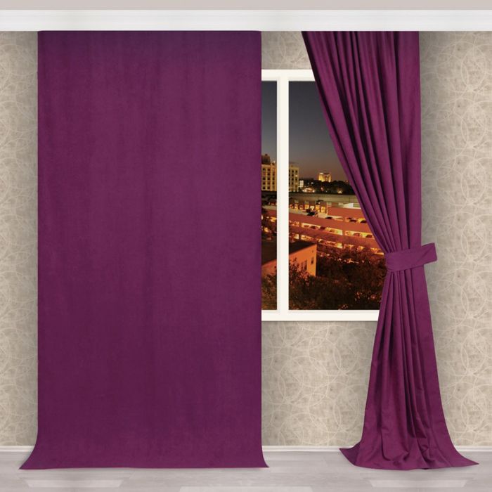 Однотонная штора "Cherry", размер 140х270 см, цвет вишневый