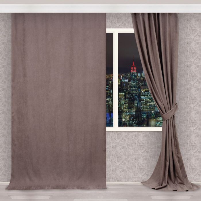 Однотонная штора "Оттенки венге", размер 140х270 см, цвет какао