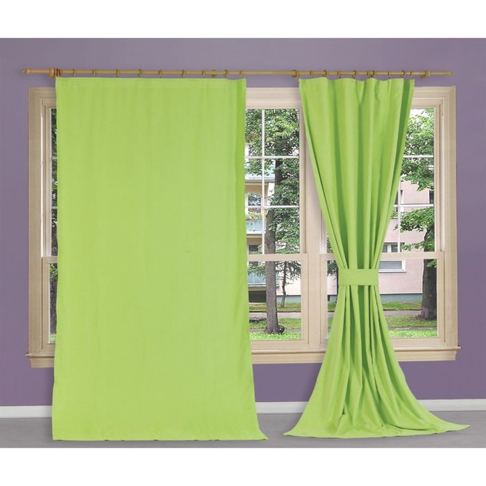 Однотонная штора "Лайм", размер 140х270 см,цвет салатовый