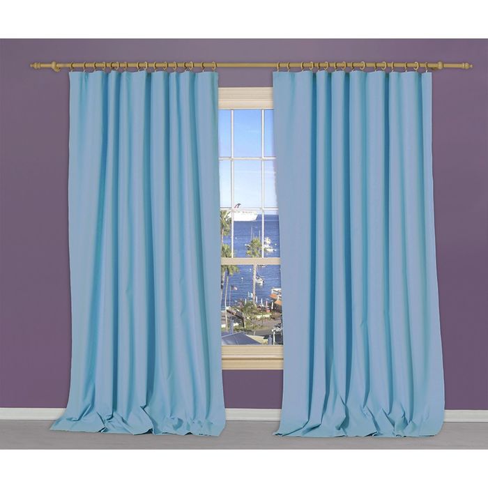Однотонная штора "Волна", размер 170х270 см, цвет голубой