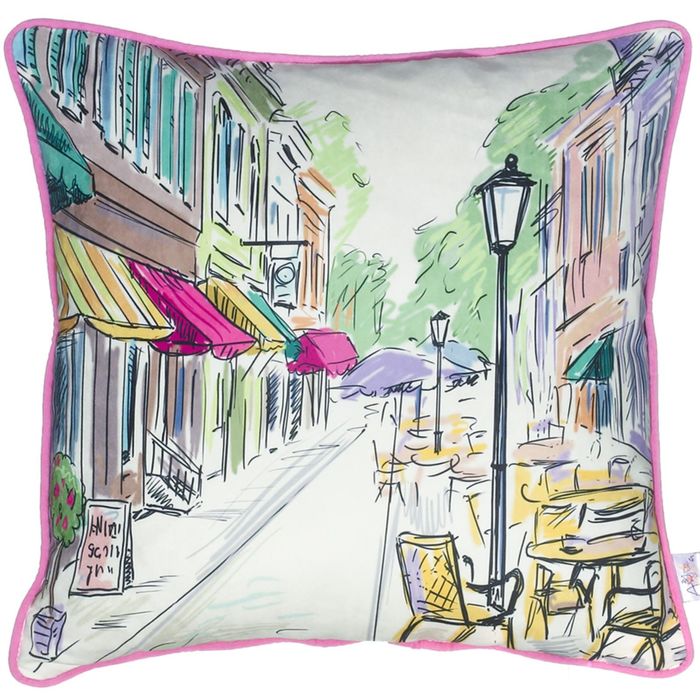 Чехол для декоративной подушки "Старый город", размер 45х45 см