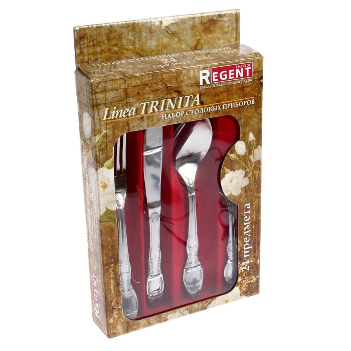 Набор столовых приборов 24 предмета (Нож ст 6 шт,Ложка ст 6 шт,Вилка ст 6 шт,Ложка чайная 6