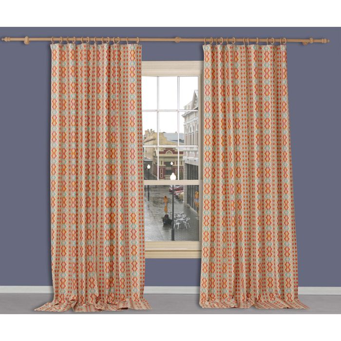 Штора с рисунком "Восточные узоры_red", размер 140х270 см, цвет мультиколор