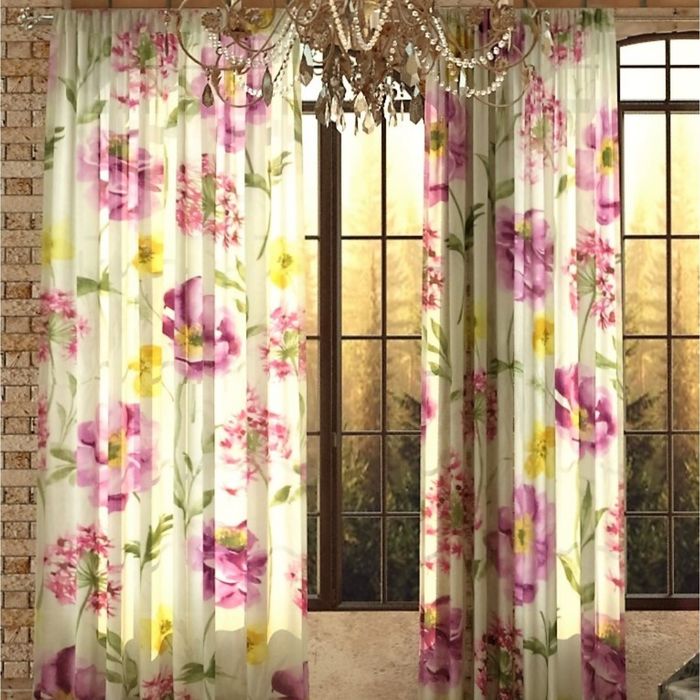 Штора с рисунком "Джозефина", размер 180x270 см, цвет сиреневый