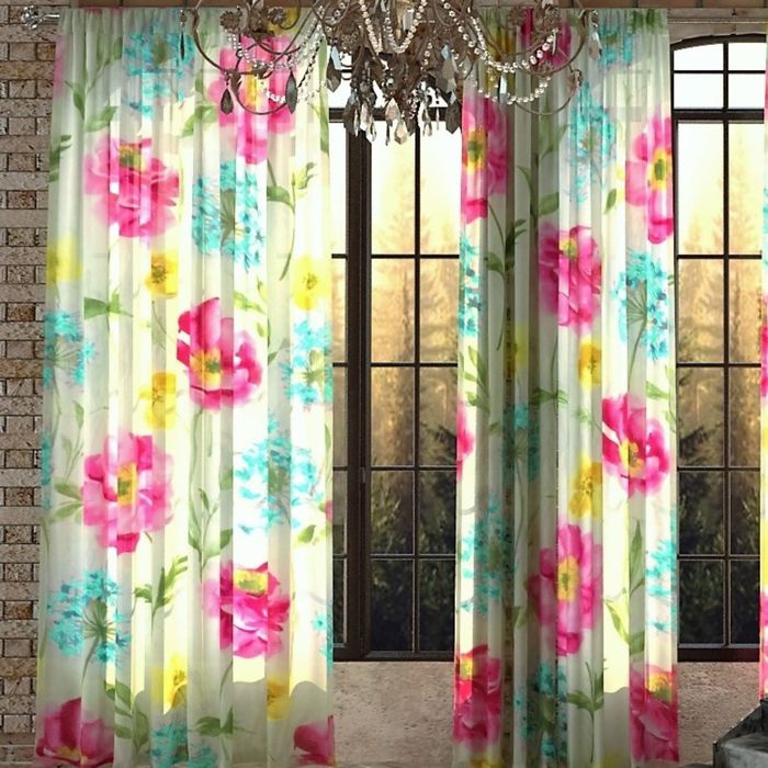 Штора с рисунком "Марселла", размер 180x270 см, цвет малиновый