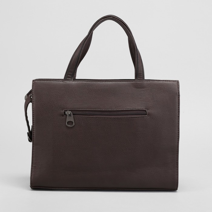 Сумка женская, 1 отдел с перегородкой, 3 наружных кармана, длинный ремень, цвет коричневый