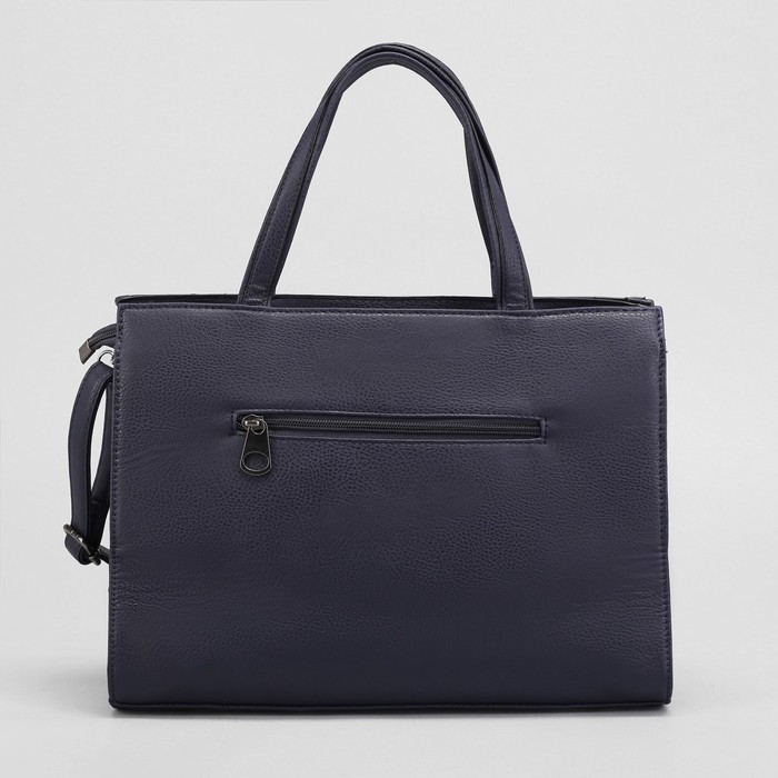Сумка женская, 1 отдел с перегородкой, 3 наружных кармана, длинный ремень, цвет синий