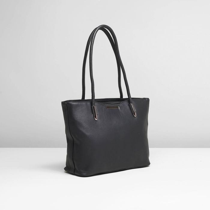 Сумка женская на молнии, 1 отдел с перегородкой, наружный карман, цвет чёрный