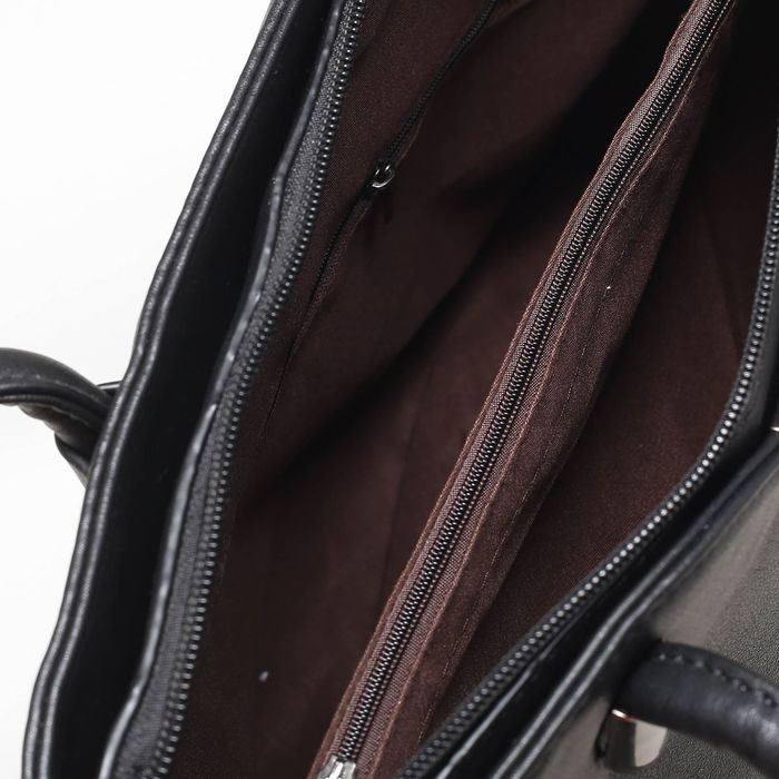 Сумка женская на молнии, 1 отдел с перегородкой, наружный карман, цвет чёрный