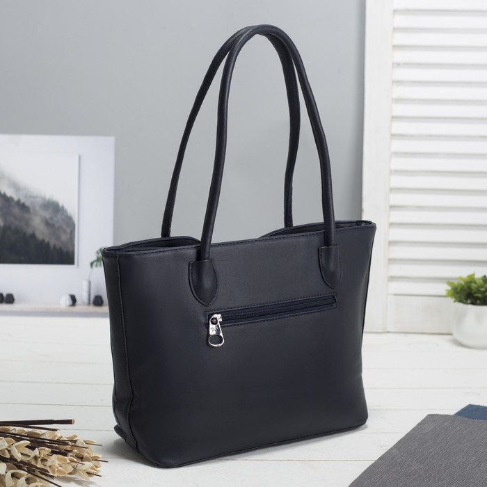 Сумка женская на молнии, 1 отдел с перегородкой, наружный карман, цвет синий