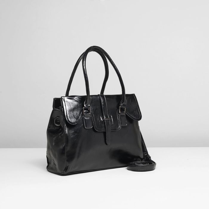 Сумка женская на молнии, 1 отдел с перегородкой чёрный