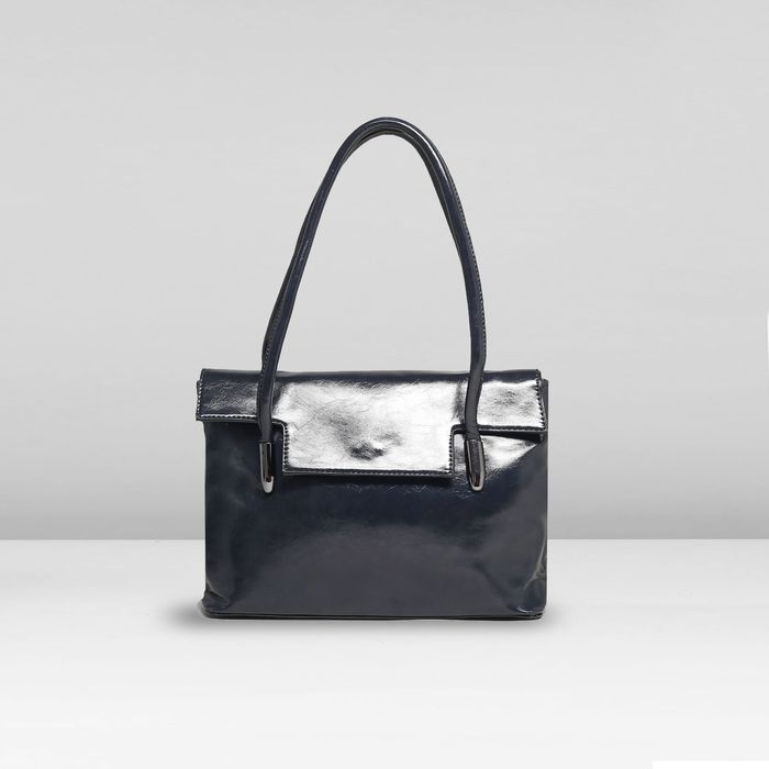 Сумка женская на молнии, 1 отдел с перегородкой, наружный карман, цвет синий