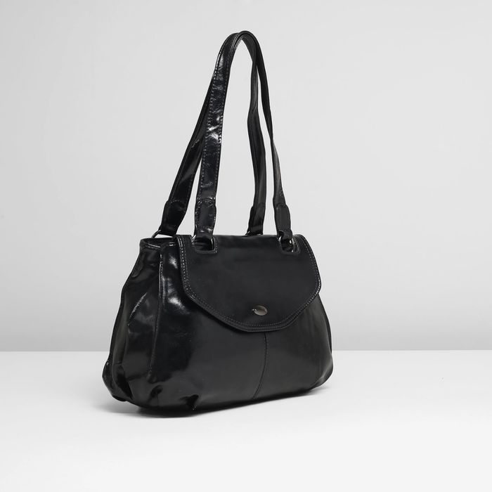 Сумка женская на молнии, 2 отдела, наружный карман, цвет чёрный