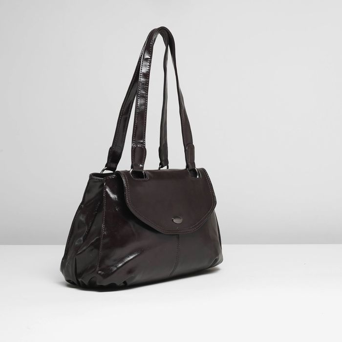 Сумка женская на молнии, 2 отдела, наружный карман, цвет коричневый