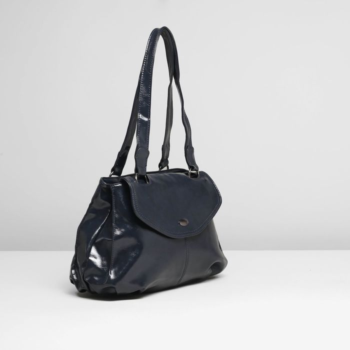 Сумка женская на молнии, 2 отдела, наружный карман, цвет синий