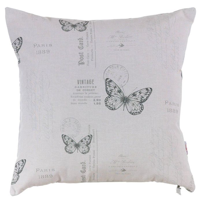 Чехол для декоративной подушки "Черно-белая бабочка", размер 45х45 см