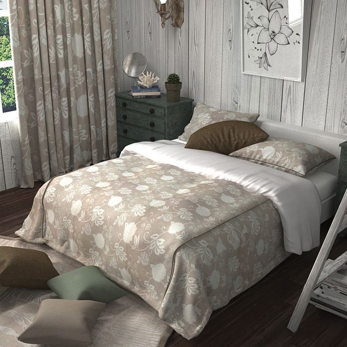 Покрывало размер 240х240 см + 2 наволочки размер 50х72 "Бланко", цвет бежевый