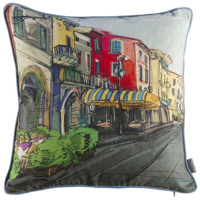 Чехол для декоративной подушки "Городское кафе", размер 45х45 см