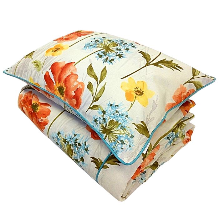 Покрывало + 2 наволочки 50х71 "Коломбина", размер 240х240 см, цвет оранжевый