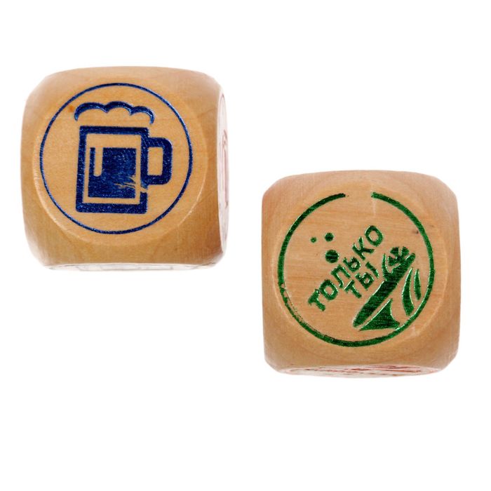 Кубики деревянные алкогольные "Кто из чего пьет?"