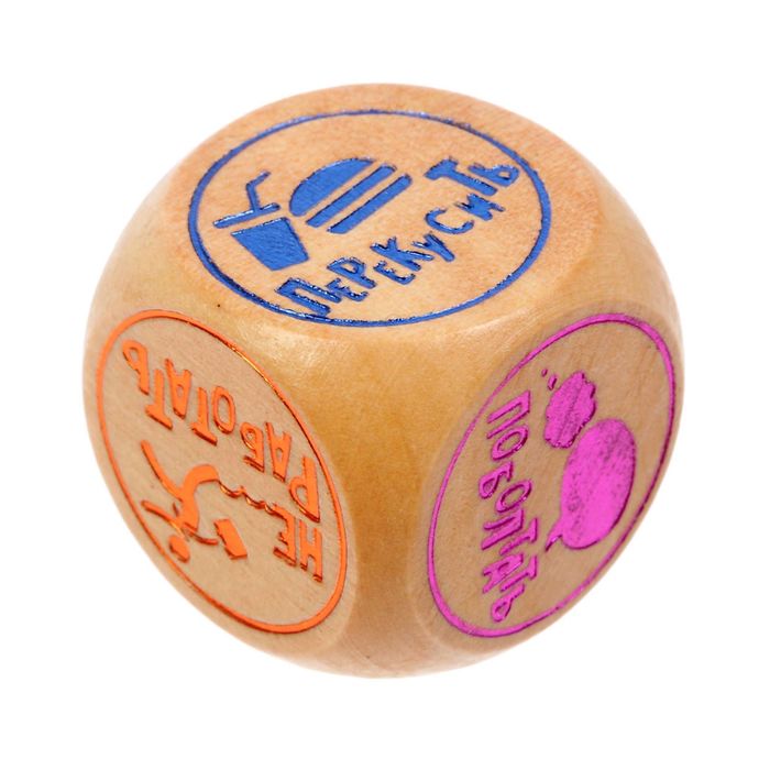 Кубик деревянный "Чем отвлечься от работы?"