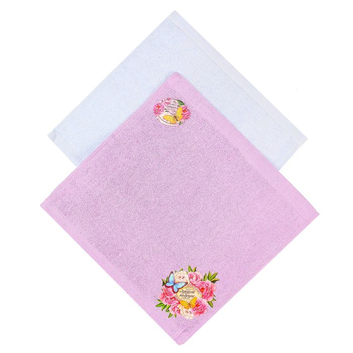 Набор полотенец Collorista "Лучшей подруге" 30х30см - 2 шт, 100% хлопок, 350 гр/м2