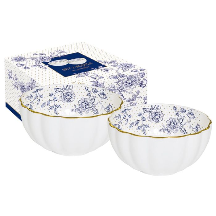 Набор из 2-х салатников 12см "Голубые пионы"