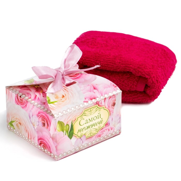 Салфетка махровая Collorista "Самой нежной", МИКС, 30х30 см, 100% хлопок